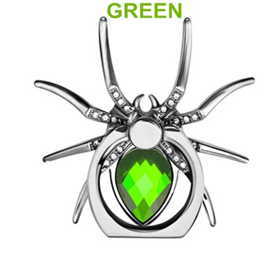 green Кольцо-держатель для мобильного телефона, вращающееся на 360 градусов, подставка для мобильного телефона с металлическим пауком для samsung S10 Iphone X - Цвет: green