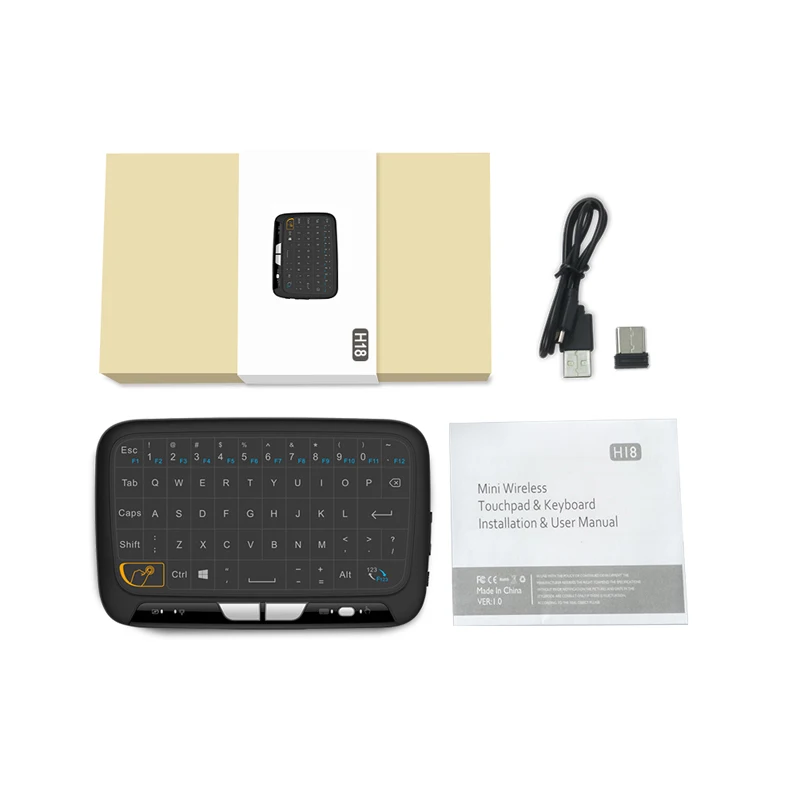 Мини H18 беспроводная клавиатура 2 4G Портативная с тачпадом мышь для Android TV Box Smart Linux
