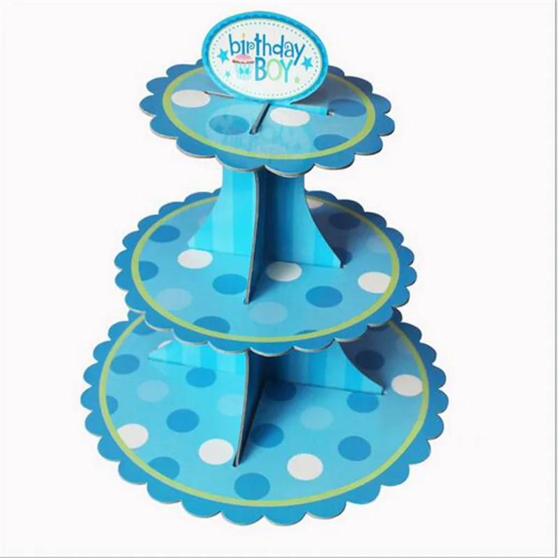 3 Уровня Картон торт подставка для свадебного торта пластина Дисплей держатель