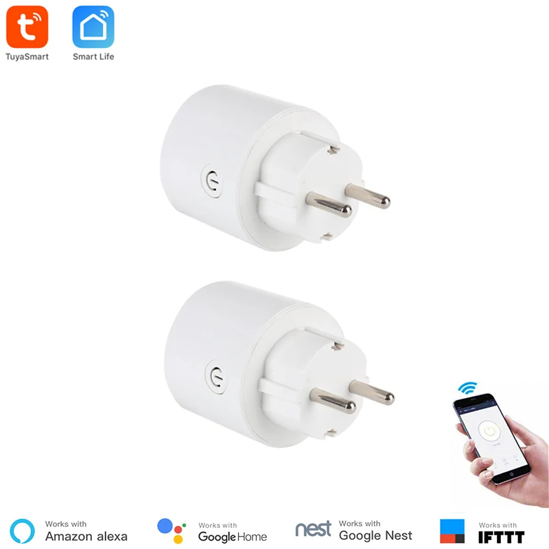 ЕС 10A WiFi умная розетка беспроводной штекер таймер переключатель для домашней автоматизации совместим с Google home и Alexa Голосовое управление