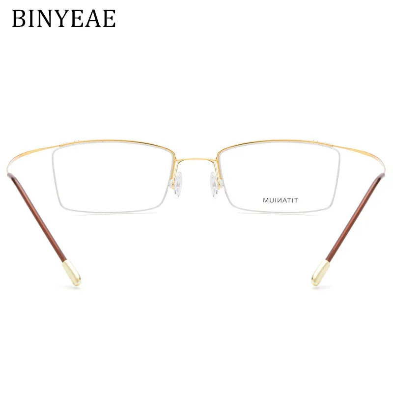 BINYEAE Pure titanium мода джентльмен мужские очки кадр золотистый и черный серый