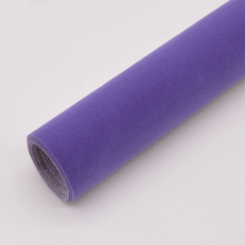 purple Ширина 150 см/50/100 см фланель самоклеющийся клей ткань для изготовления ювелирных изделий ящик Стикеры декоративный домашний текстиль ремесло FA203 - Цвет: purple