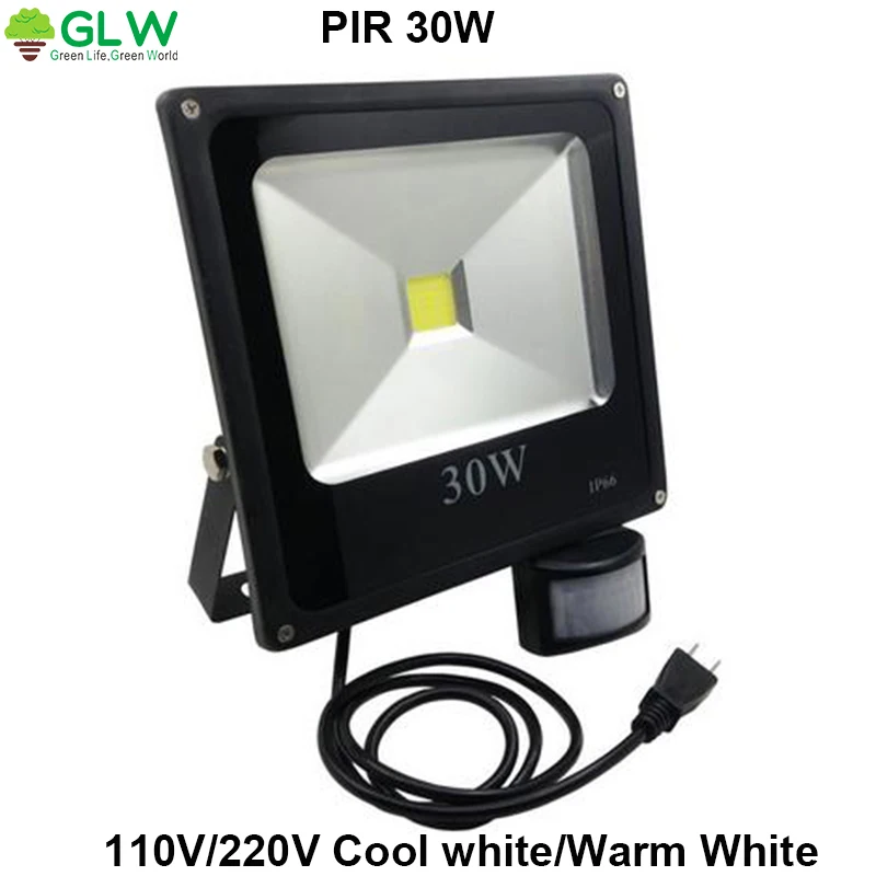 GLW отражатель светодиодные ПИР светодиодный светильник 30W 110 V/220 V avec capteur
