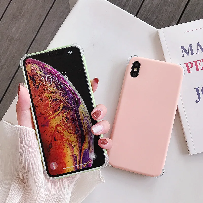 Чехол Marchcover для iPhone X XS XR MAX 8 7 6s plus простой однотонный яркий цветной чехол мягкий