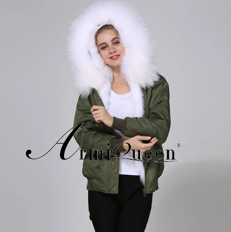 

2018 Fashion winter genuine white fox fur female bomber fur jacket with collar thickckness short design