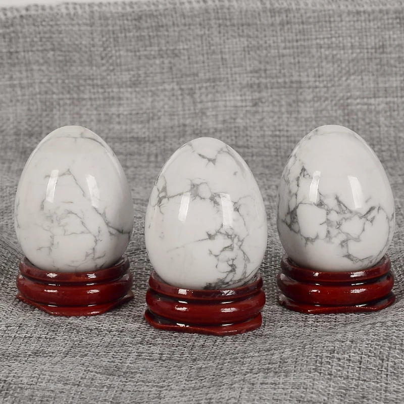 1 шт. Яни яйцо Undrilled натуральный белый Howlite Бен Ва мяч 45x30 мм яйцо иони для упражнений Кегеля Кристалл Исцеление Рейки Бен Ва шары