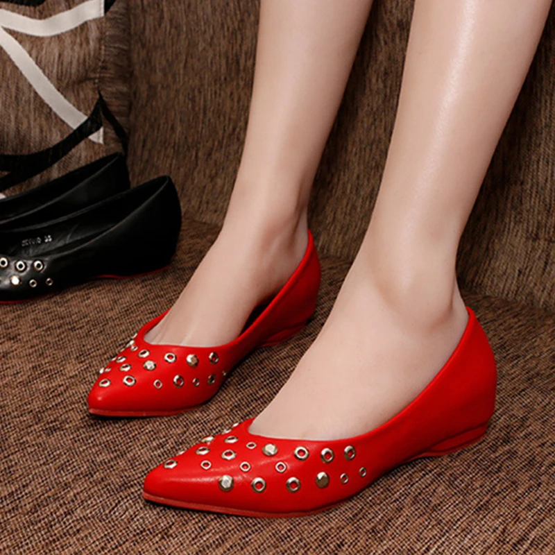 

Abramenko Shoes For Women Flats Summer Style Casual Solid Pointed Toe Slip-On Flat Shoes Soft Comfortable Women Shoes Size 40