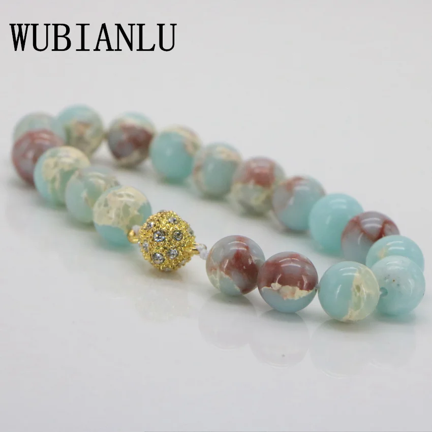WUBIANLU новый модный морской осадочный бисер очаровательный натуральный камень