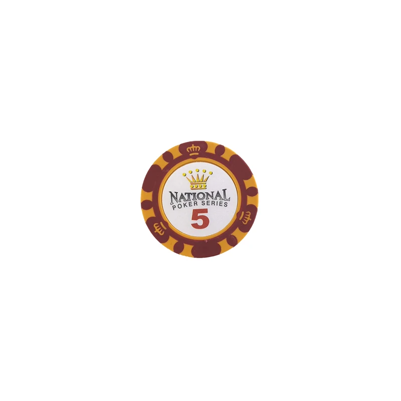 5 face value Yernea 1 шт. 14 г фишки для покера Корона липкая глина монета Baccarat Texas Hold'em покерный набор для Короны игральные карты чипы 11 цветов - Цвет: 5 face value