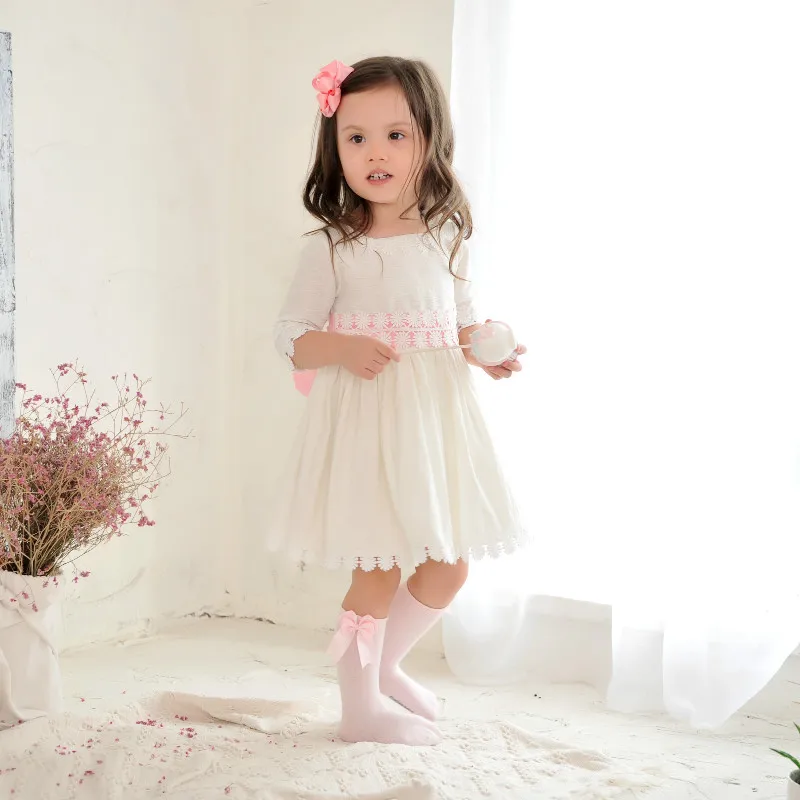 2019 Summer Kids Princess Dress Girl Spanish Cotton Quality Sweet Wedding Toddler White Party Birthday | Детская одежда и обувь