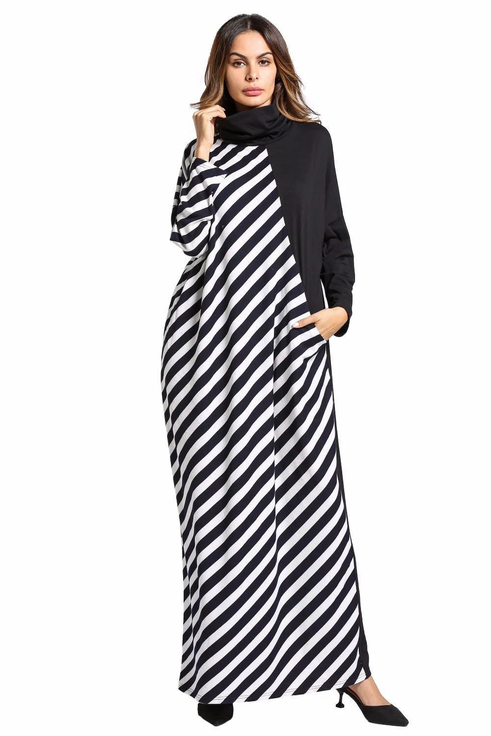 Новый мусульманский абайя платье для женщин свободного покроя благодяря чему