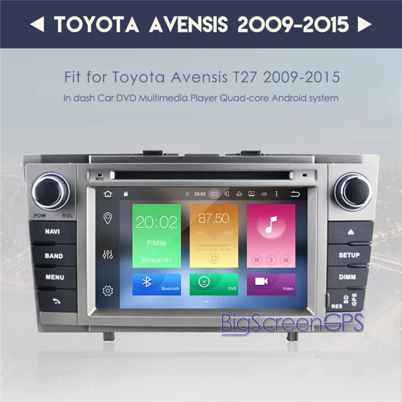 Android 8,1 автомобильный dvd-плеер Авторадио для Toyota Avensis T27 2009- gps навигация мультимедиа головное устройство радио магнитофон ips