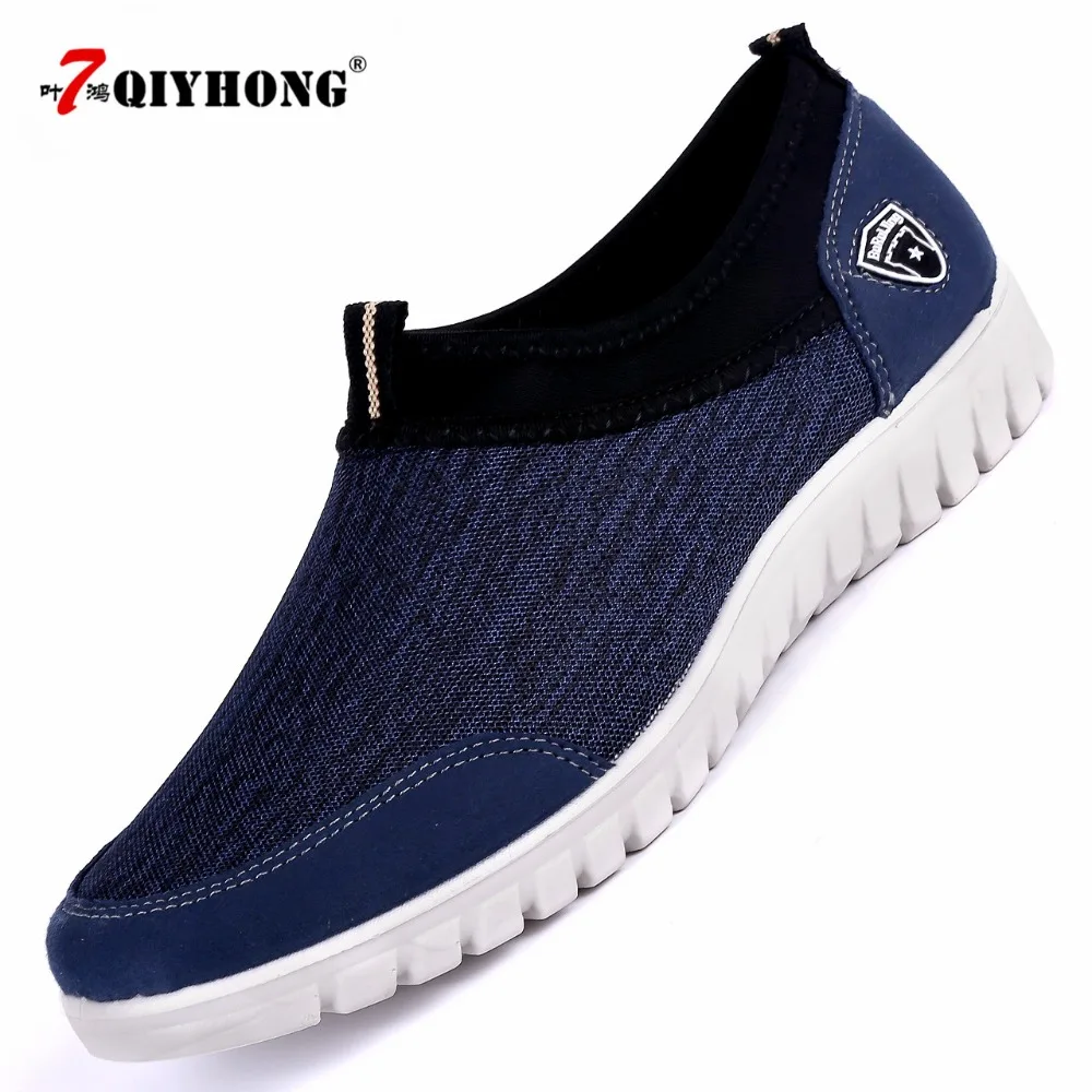 QIYHONG Men's Casual Shoes Sneakers Summer Mesh Breathable Comfortable Men Loafers footwears Slipon Walking Big Size 38-48 | Обувь