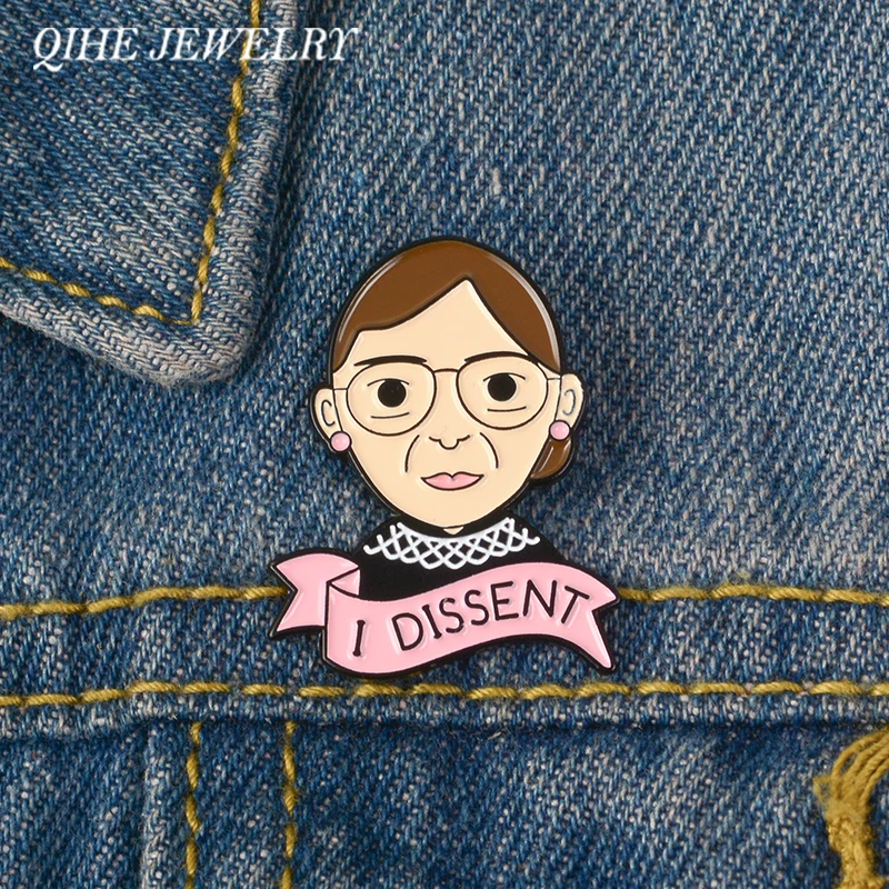 QIHE ювелирные изделия Я несогласия Pin RBG Броши женских значки по правам женщин