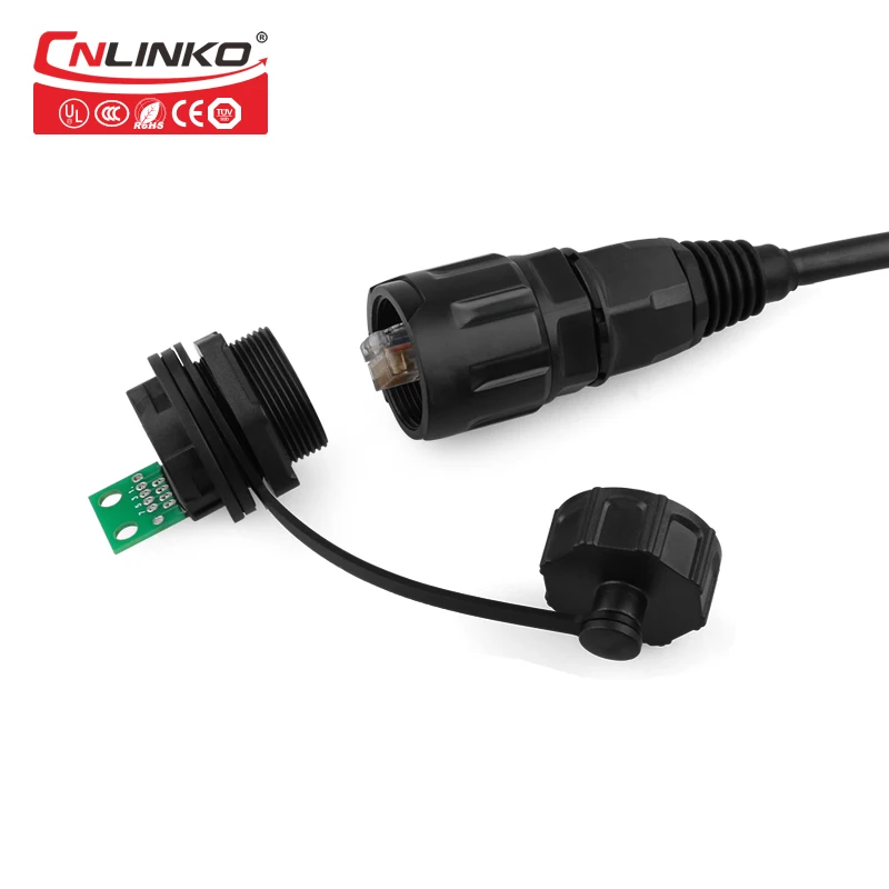 Разъем CNLINKO RJ45 с одним двойным портом AC DC ethernet порты сигналом провода для сварки