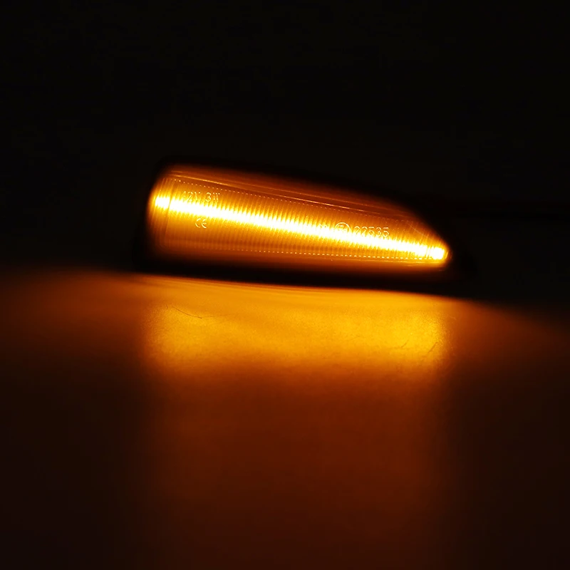 

2Pcs LED Amber Dynamic Flowing Turn Signal Side Marker Light For Opel Astra Zafira C Insignia B Grandland X 2017