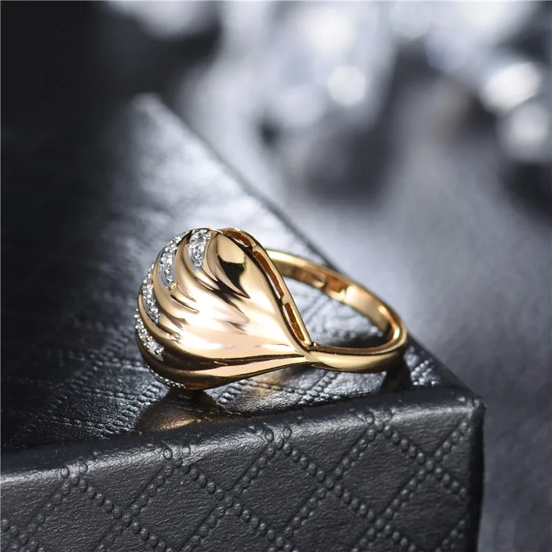 BUDONG Unique Design Cubic Zircon Pave Setting Finger Ring Engagement Wedding Party Women Fashion New Rings Jewelry XUR626 | Украшения и