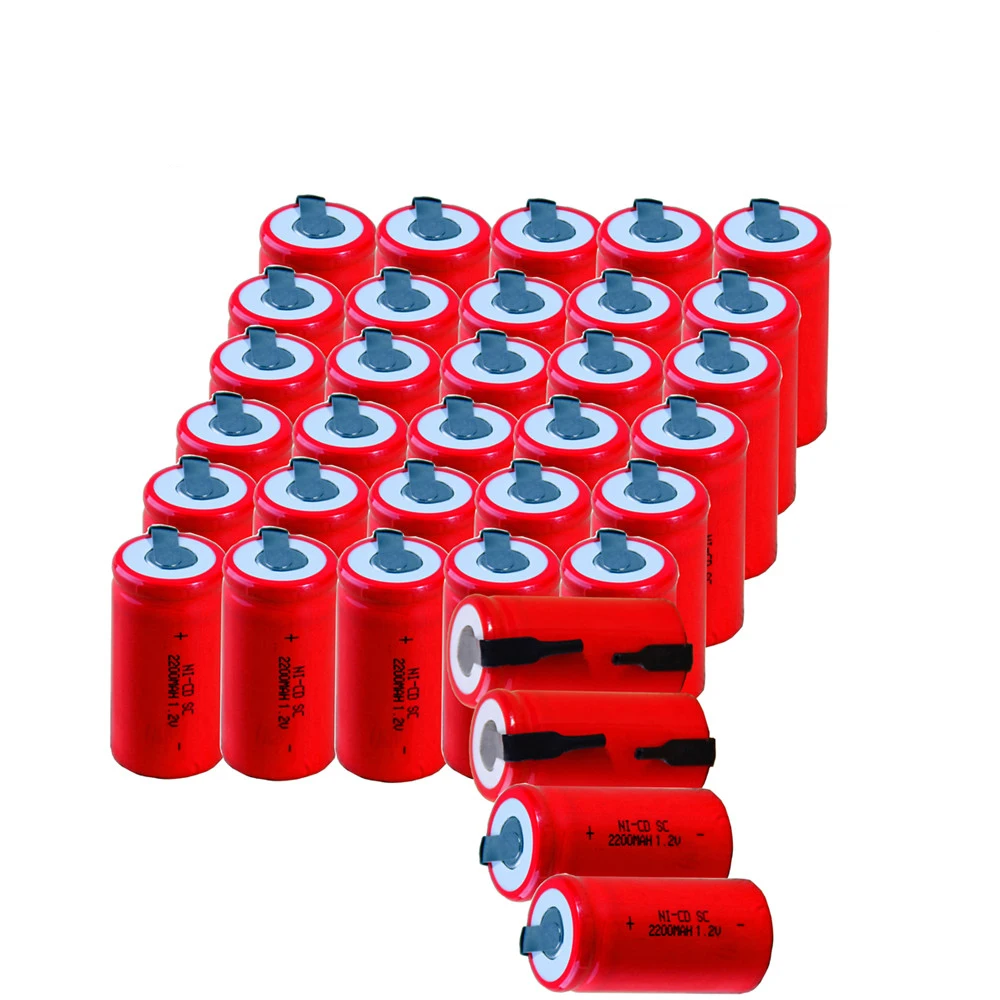 34 pcs SC 2200mah 1.2v battery NICD rechargeable batteries for emergency light toy equipment power 4.25cm*2.2cm tools | Электроника