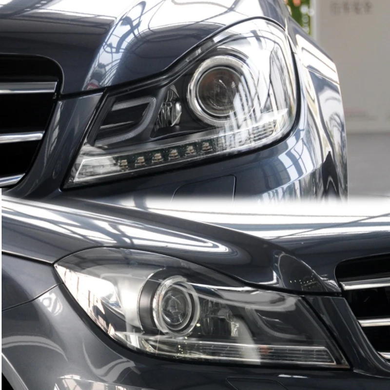 Для Mercedes Benz W204 головной светильник задний корпус головной светильник база пластик черный абажур объектив светильник задняя крышка за абажуром