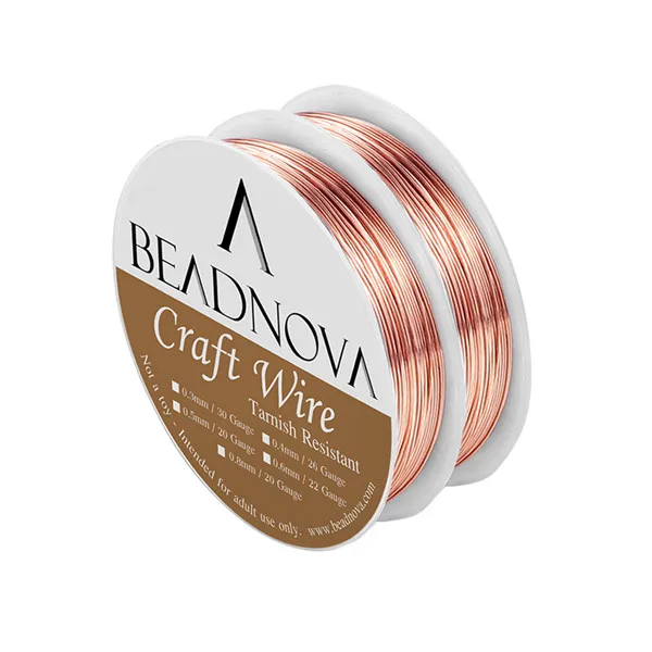copper-26Gauge-10M Beadnova 26/22/20 калибра потускнения голой Медный провод для изготовления ювелирных изделий(2 рулона пакет - Цвет: copper-26Gauge-10M
