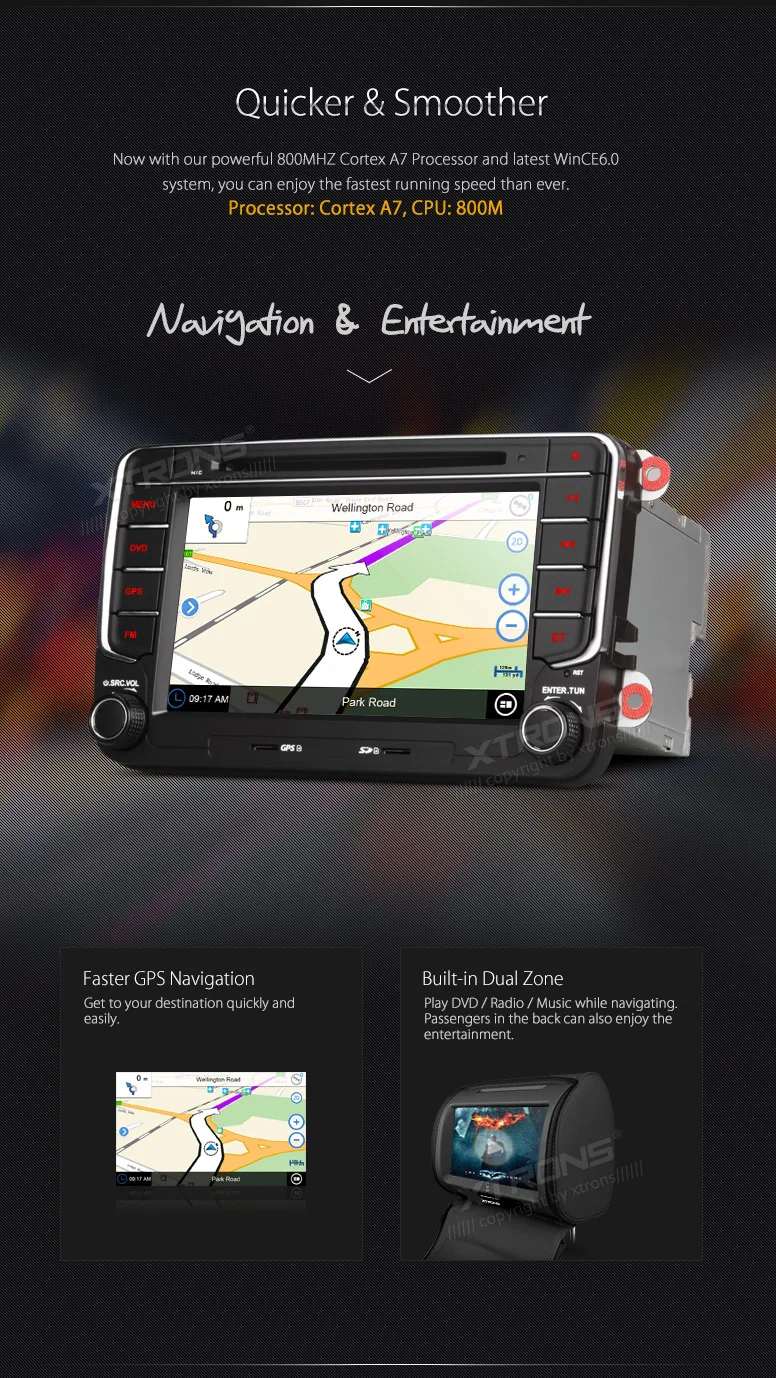 XTRONS 7 ''автомобильный dvd-плеер 2 din gps навигация Радио для Volkswagen Golf Plus Passat CC Magotan Tiguan Sharan для сиденья для Skoda