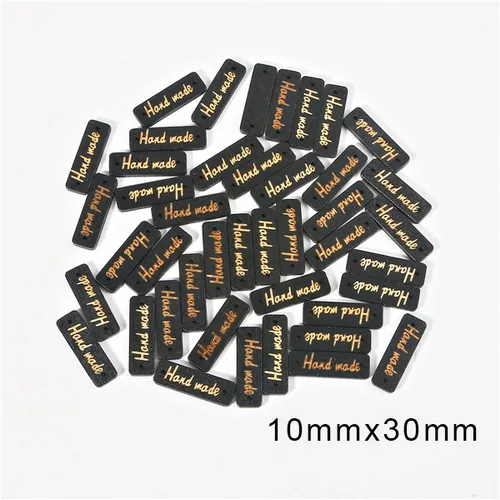 10x30mm Смешанные 50 шт. деревянные кнопки "ручной работы" бирки деревянные Швейные аксессуары для одежды ручной работы Скрапбукинг Ремесло сделай сам - Цвет: 10x30mm