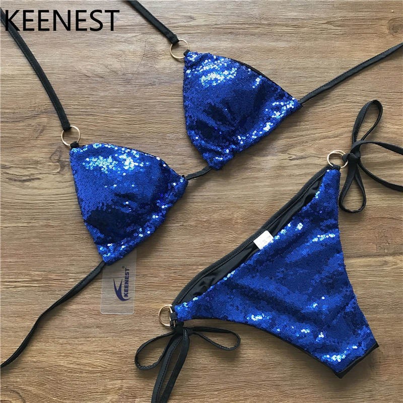 KEENEST 2018 сексуальный бандажный Купальник бандо золотой бюстгальтер пуш ап бикини