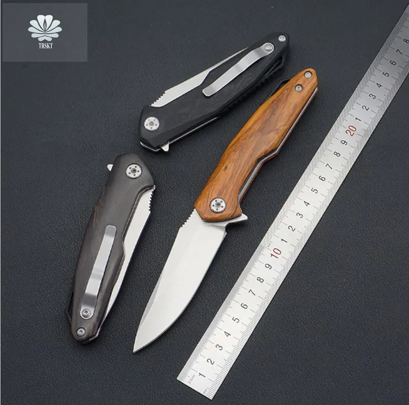 Складной нож Trskt Flipper D2 G10 спасательный охотничий Клинок с деревянной ручкой для