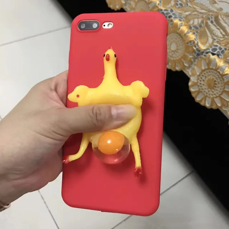 1 шт. 3D антистрессовый чехол для телефона сжать цыпленка iPhone X XS 7 8 Plus iphone 6 6S 6P |
