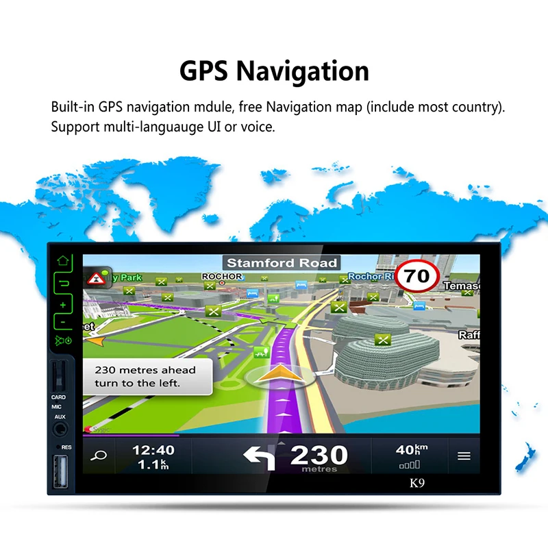 7 &quot2 Din емкостный Сенсорный экран K9 4 ядра Android 5 1 Bluetooth Car Mp5 плеер 3g Wi Fi gps навигации