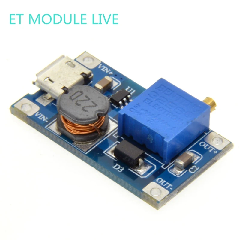 MH ET LIVE MT3608 2A макс. Φ модуль питания с усилителем MICRO USB для Arduino 3 В/5 В до 5 В/9 В/12 В/24