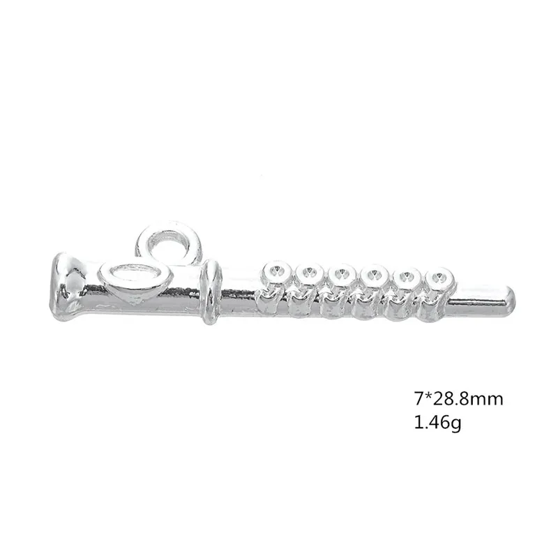 Teamer 20 шт./лот серебристый музыкальный инструмент флейта подвески ювелирные