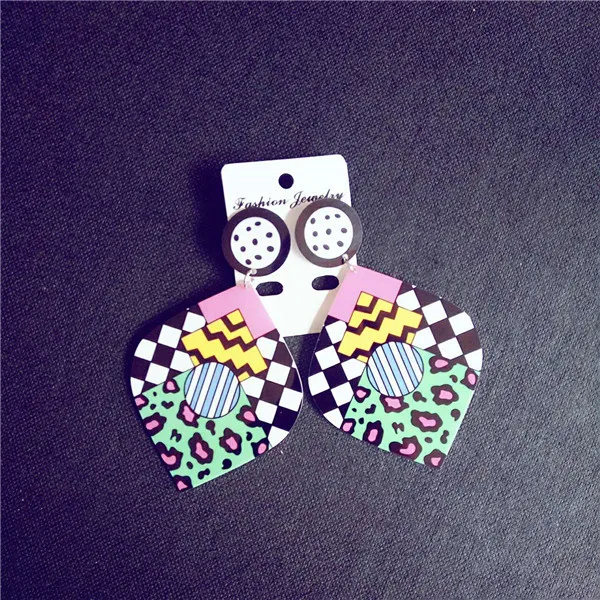 Женские Висячие серьги в форме листа большие акриловые висячие стиле панк