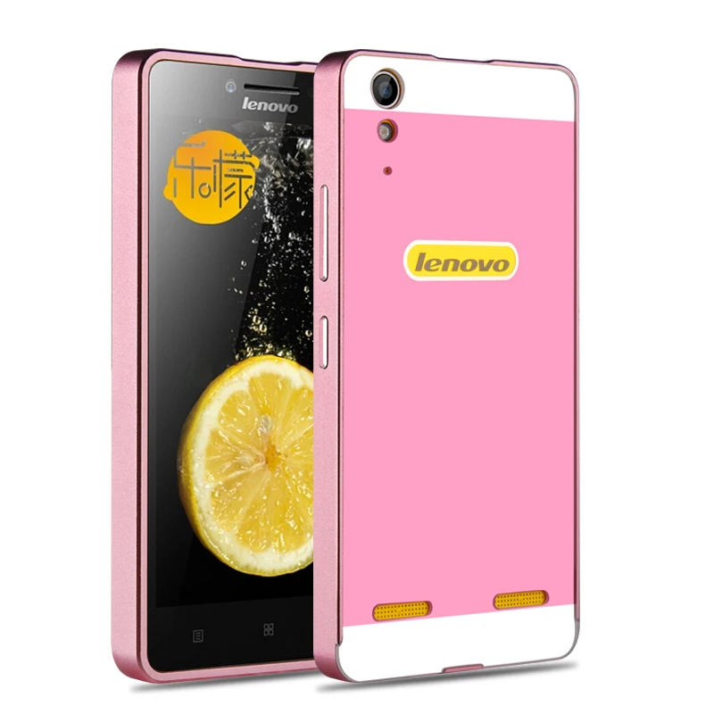 Чехол для lenovo a6000, роскошный зеркальный чехол, металлический алюминиевый бампер, рамка, чехол для lenovo K3 A 6000 a6010, позолоченная задняя крышка из поликарбоната