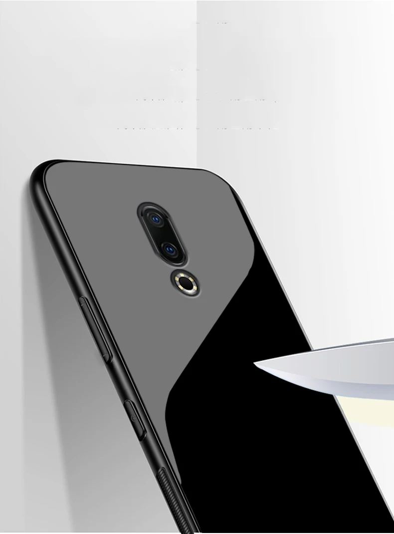 Глобальный чехол для Meizu 16th/16th плюс Стекло чехол премиум класса, мягкое Силиконовое Покрытие рамка+ Стекло черный чехол s аксессуар на Meizu 16 Ом Fundas