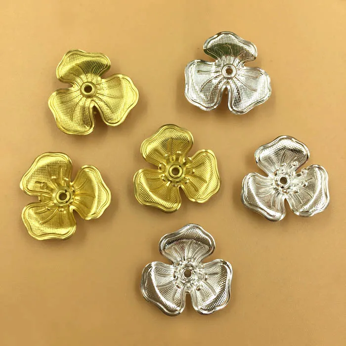 Винтажные филигранные подвески 16 мм с 3 лепестками и цветами металлические