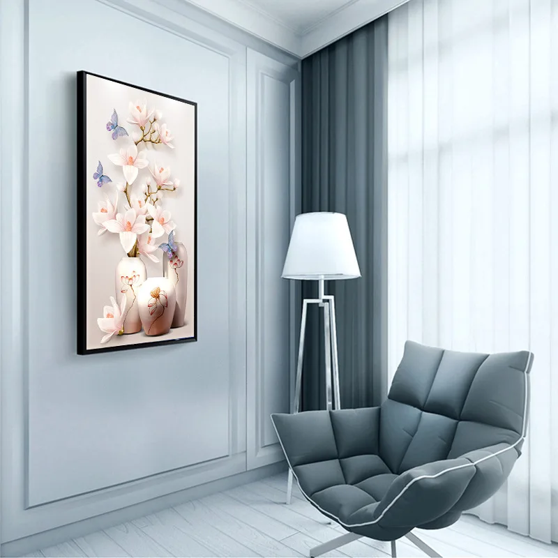 5D Diamond Painting Magnolia vase butterfly Full Embroidery Cross Stitch Rhinestone Mosaic Sale Deco | Дом и сад