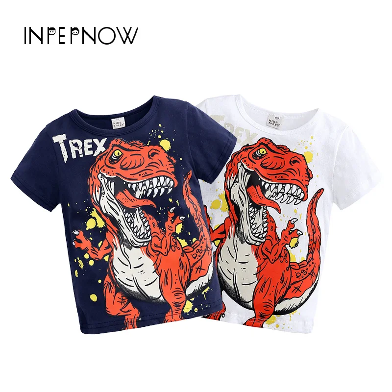 INPEPNOW Boys T Shirt Summer 2019 Dinosaur Children's T-shirt for Girls Toddler Kids Tshirt Clothing Cotton Tops Tees DX-CZX255 |