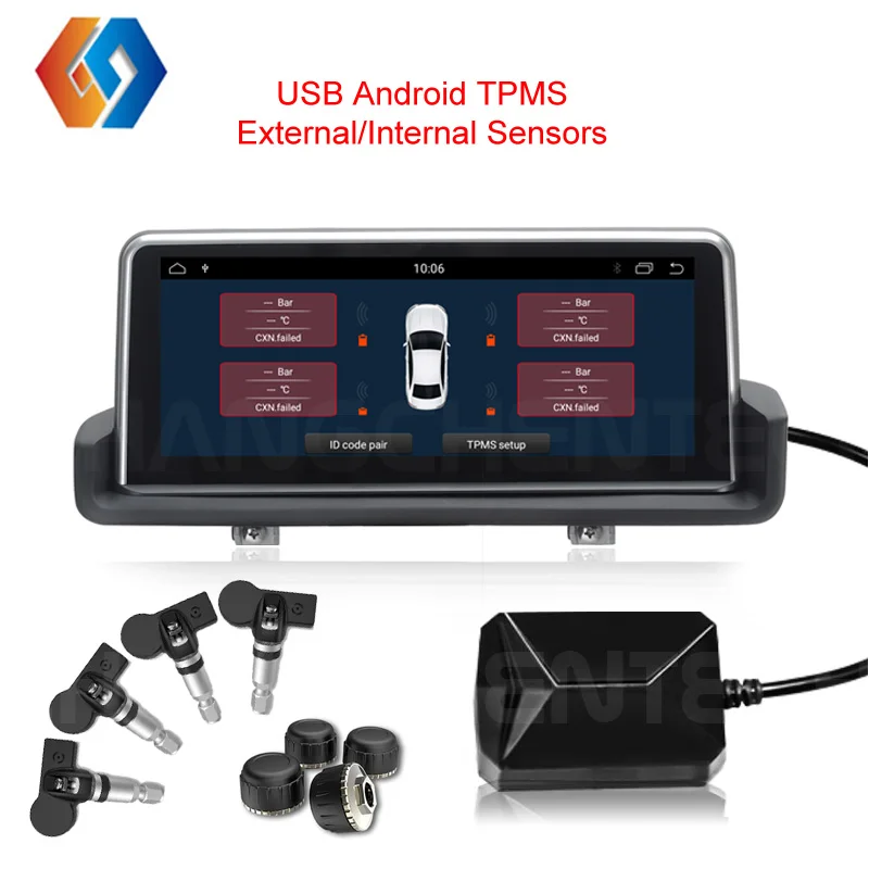 Android TPMS автомобильные USB датчики давления в шинах внутренние или внешние чувствительные с беспроводной передачей сигнализации