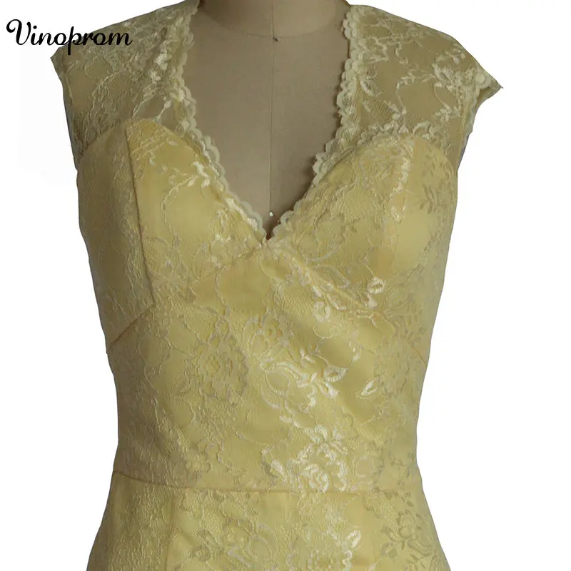 Новые Желтые кружевные короткие платья подружки невесты в стиле кантри для