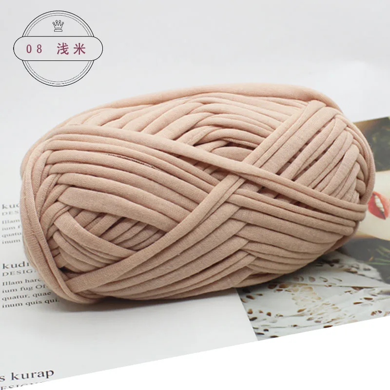 8 light beige TPRPYN 100 г = 1 шт. плотная ткань полоска Пряжа Ремесло для ручная вязка крючком DIY подушка одеяло ткань полоса для сумок - Цвет: 8 light beige