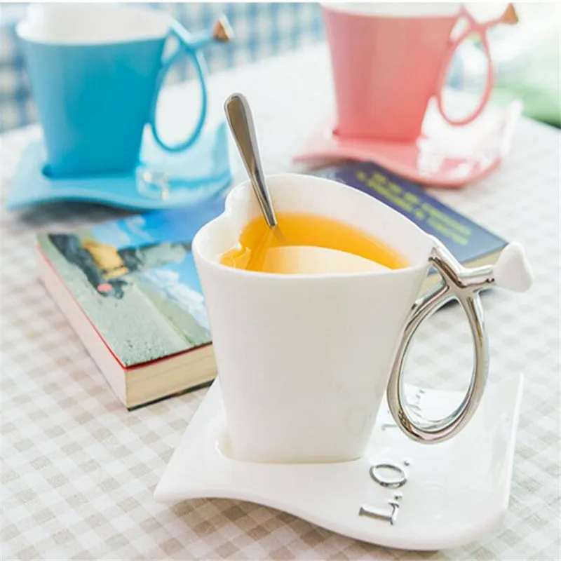 CTREE 1 шт. модная кружка в форме сердца креативные керамические кофейные чашки