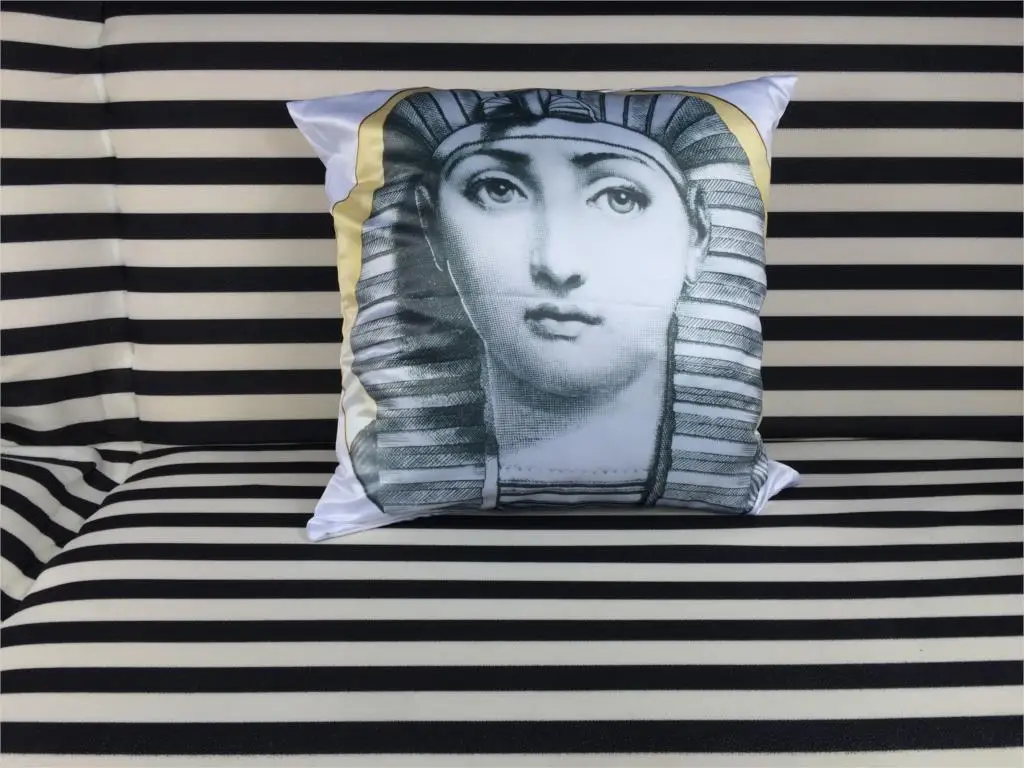 Винтажный чехол для подушки Fornasetti Art Beauty Face на заказ 33 см x мягкий отличный