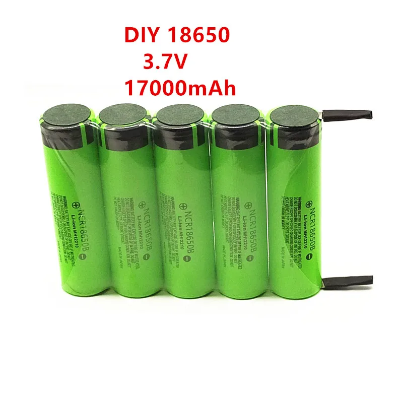 DIY 18650 3 7 V 3400mah 6800mah 10200mah 17000mah перезаряжаемая батарея 4 для портативного зарядного