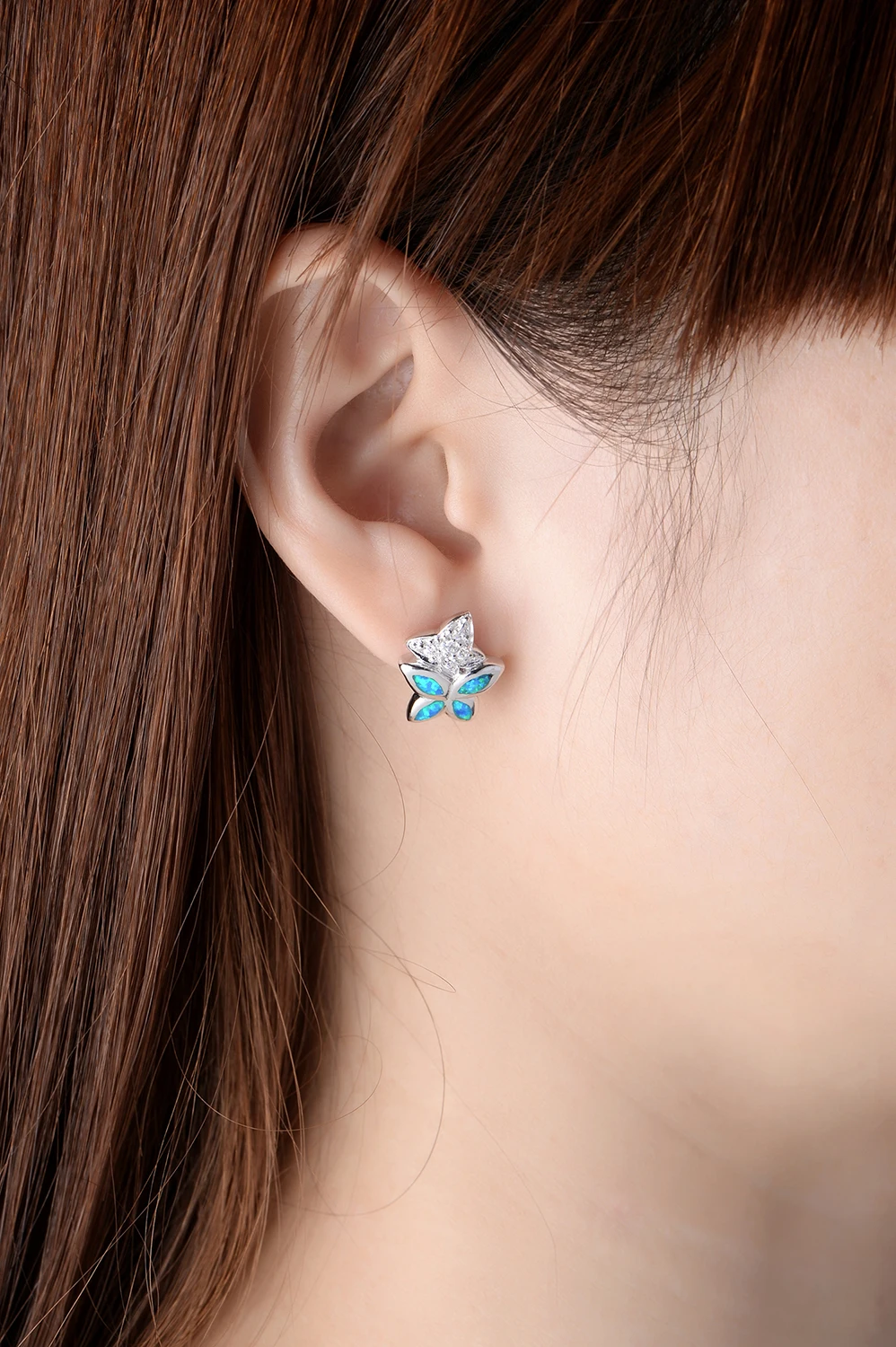 Реальные женские серьги с опалом и фианитом AAA|zirconia stud earring|opal earringsopal silver earrings |