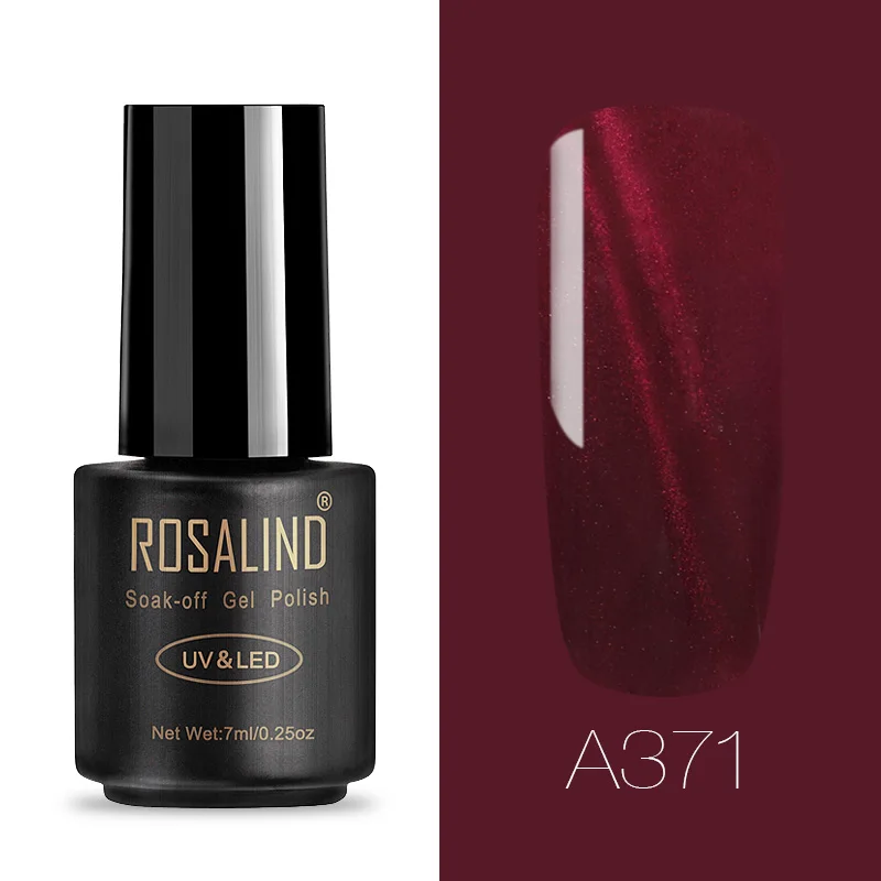 A371 ROSALIND 7 мл кошачий глаз гель лак Гибридный Полупостоянный УФ набор гель-лаков для ногтей для маникюра офф праймер белый лак для ногтей - Цвет: A371