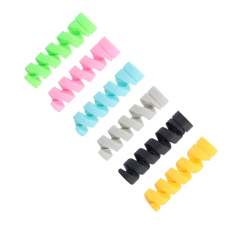 5-100pcs Spiral Cable protector Data Line Silicone Bobbin winder Protective For iphone Samsung Android USB Charging earphone | Электроника