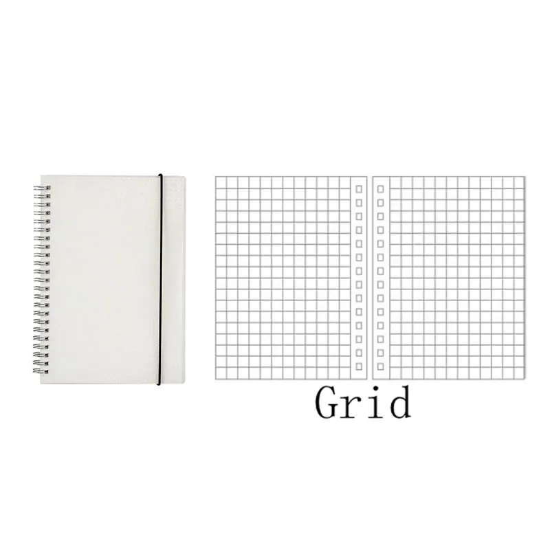 Grid A5 A6 Тетрадь для пуля журнал планировщик делая точка Дневник Блокнот Расписание ДНЕВНИК Органайзер чехол с эффектом потертости простой Стиль - Цвет: Grid