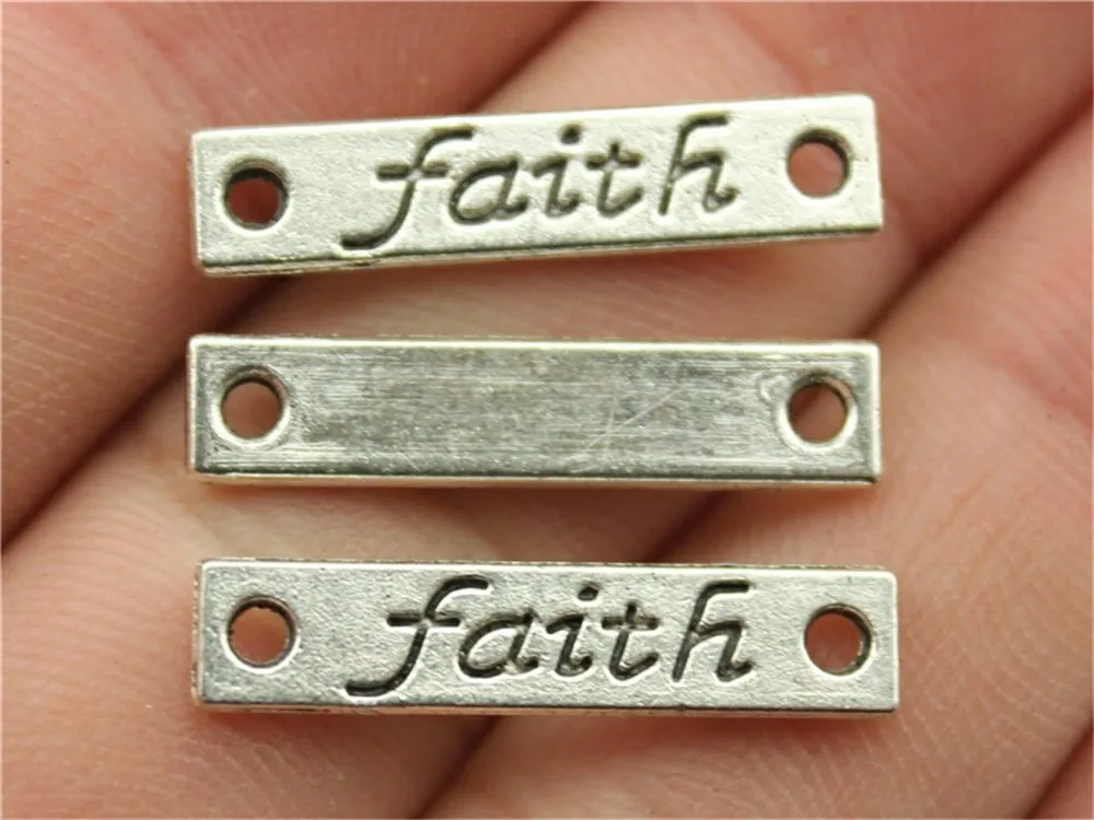 B10419-25x5mm 10 шт./лот, подвески в виде слов, соединитель, античный серебряный цвет, любовь, мечта, Вера, смелость, доброта, надеюсь, соединитель, Подвески для изготовления ювелирных изделий - Цвет: B10419-25x5mm