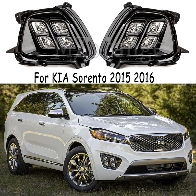 Головной светильник для KIA Sorento DRL 2 шт. Светодиодный дневной ходовой светильник Дневной светильник Противотуманные фары противотуманный светильник s головной светильник s Дневной светильник